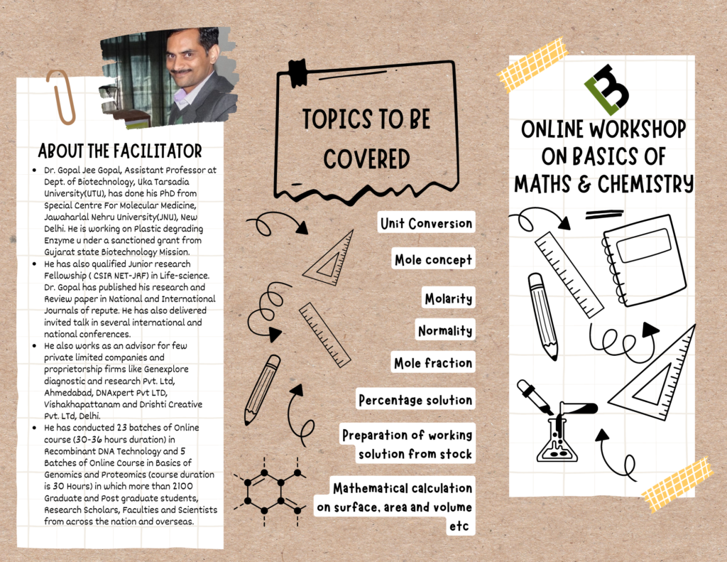 Brochure of Online Workshop of Maths and Physics